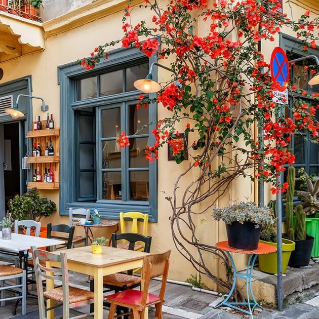 Load image into Gallery viewer, Charming Greek restaurant in the heart of Greece, offering an authentic dining experience Dolomites with Bruno Pisani &amp; Luka Vunduk - Culinary and Wellness - JOURNEY - Zhoola
