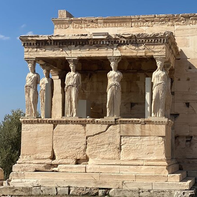 Load image into Gallery viewer, South elevation of the Erechtheion featuring the Porch of Caryatids on the left, captured at the Acropolis, Athens, Greece Dolomites with Bruno Pisani &amp; Luka Vunduk - Culinary and Wellness - JOURNEY - Zhoola
