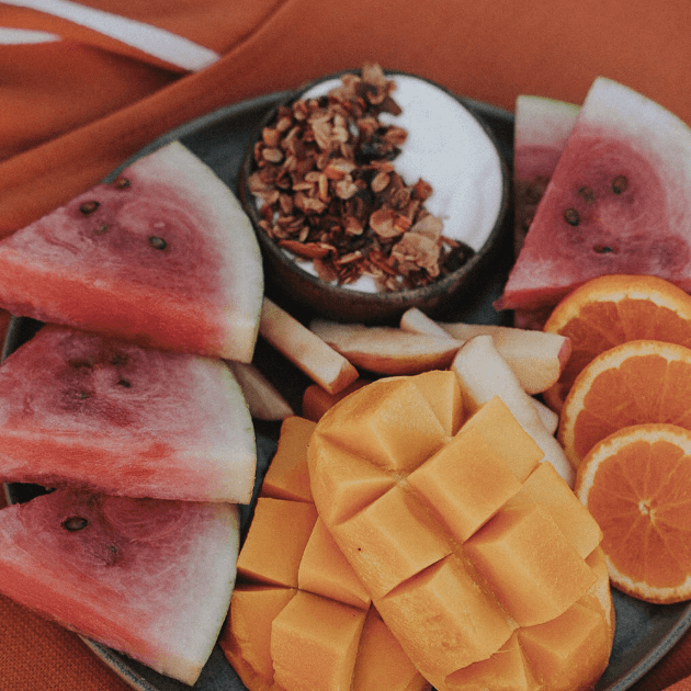 Load image into Gallery viewer, Breakfast fruit platter with muesli - Surf, Yoga &amp; Empowerment with Nette (Women Only) - Surfing &amp; Yoga - Retreat - Zhoola

