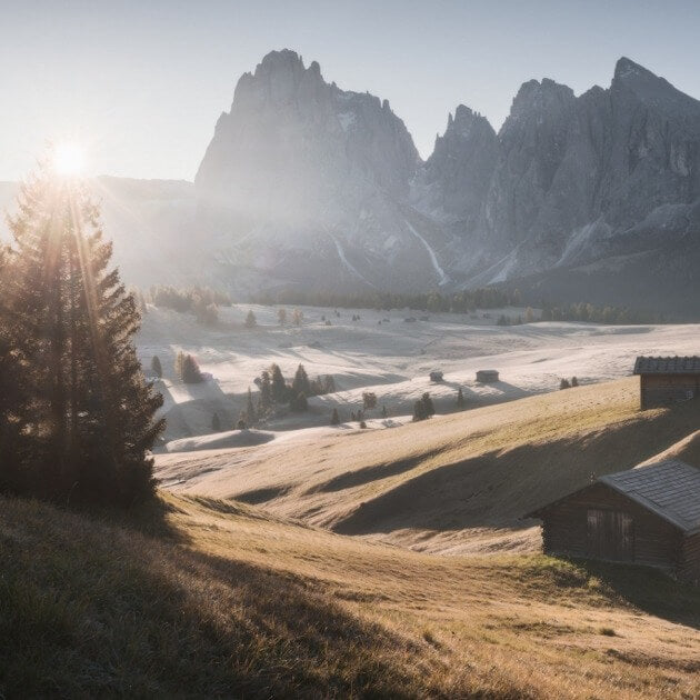 Load image into Gallery viewer, Beautiful sunset scenery in the Alpe di Siusi area Dolomites with Bruno Pisani &amp; Luka Vunduk - Photography &amp; Exploration - Zhoola
