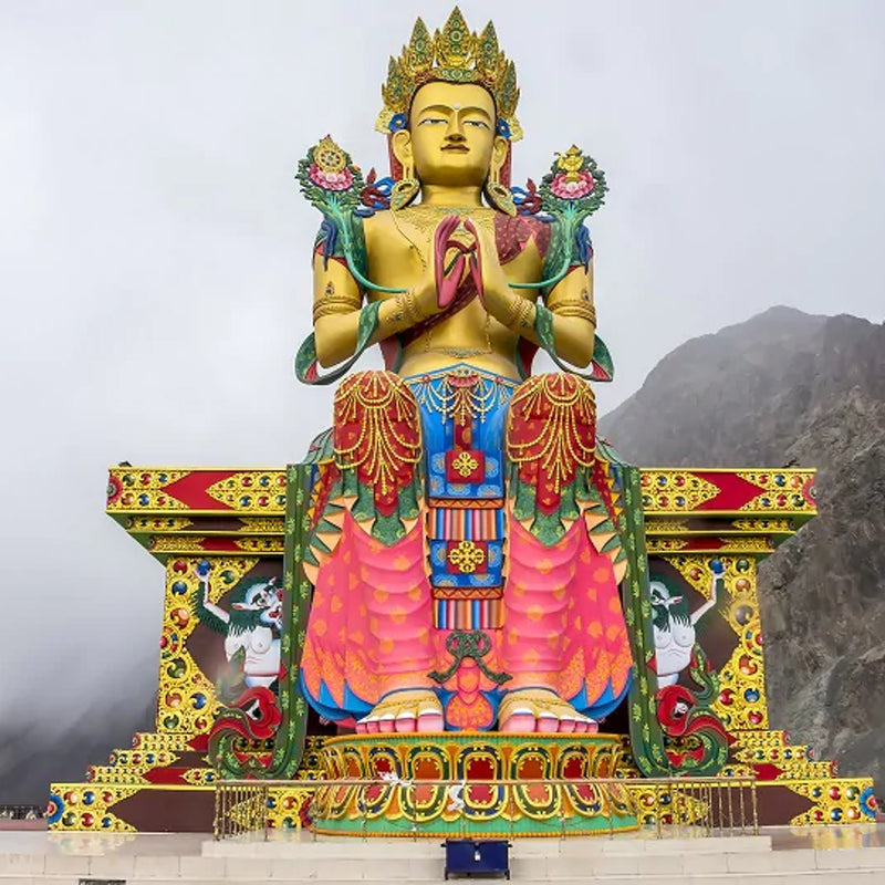 Load image into Gallery viewer, Statue of Maitreya Buddha near Diskit Monastery in Ladakh, IndiaThe Taj &amp; Himalayan Desert with Sandhya Balakrishnan - India - VendorYoga &amp; Culture - JOURNEY - Zhoola
