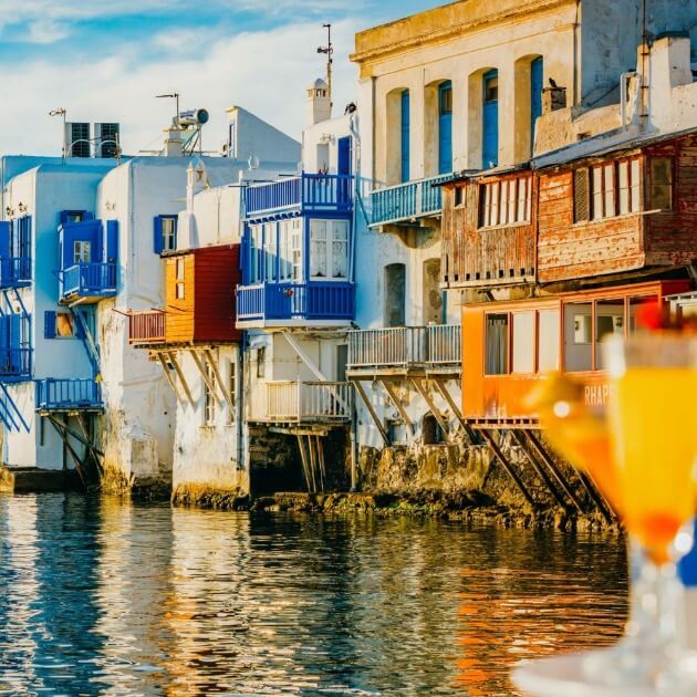 Load image into Gallery viewer, Mykonos, Little Venice, Greece, Famous Old Houses by Sea Magnet - Food, Culture, Sailing, Wellness and Fun! with Diane Kochilas - VendorCulinary and Wellness - JOURNEY
