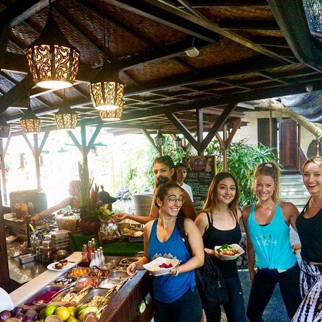 Group of girls enjoying a delicious breakfast together - Myth Immersion with Julie Dohrman - Yoga & Exploration - Retreat - Zhoola